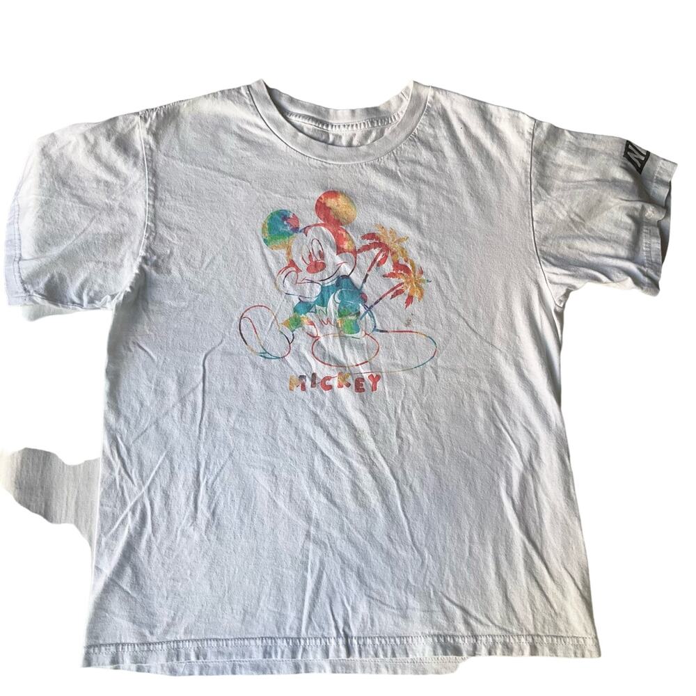 Disney Women’s Short Sleeve Basic T-shirt size L, White, Mickey Mouse